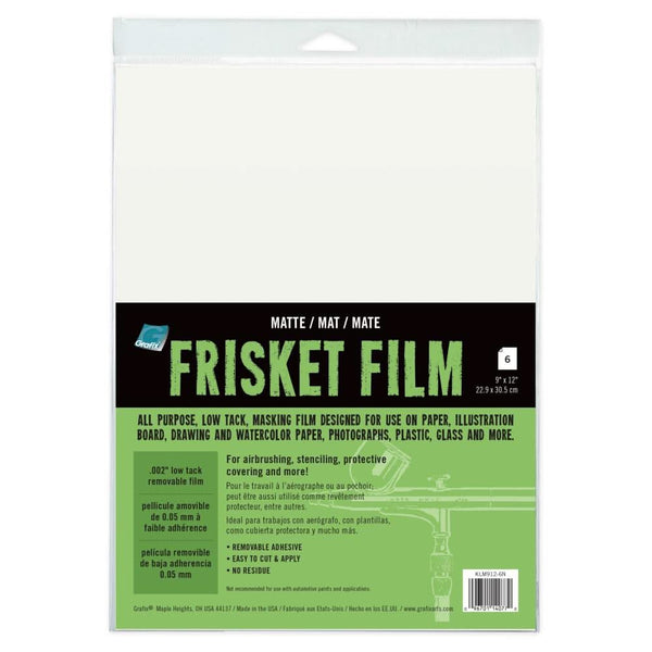 Grafix Low Tack All Purpose Frisket Film 9"x 12" 6 pack - Matte