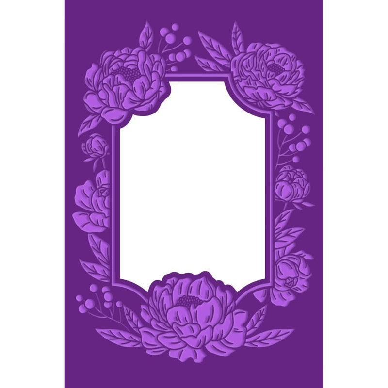 Gemini Floral Frame Cut And Emboss Folder 4"x6" Peony Blooms*