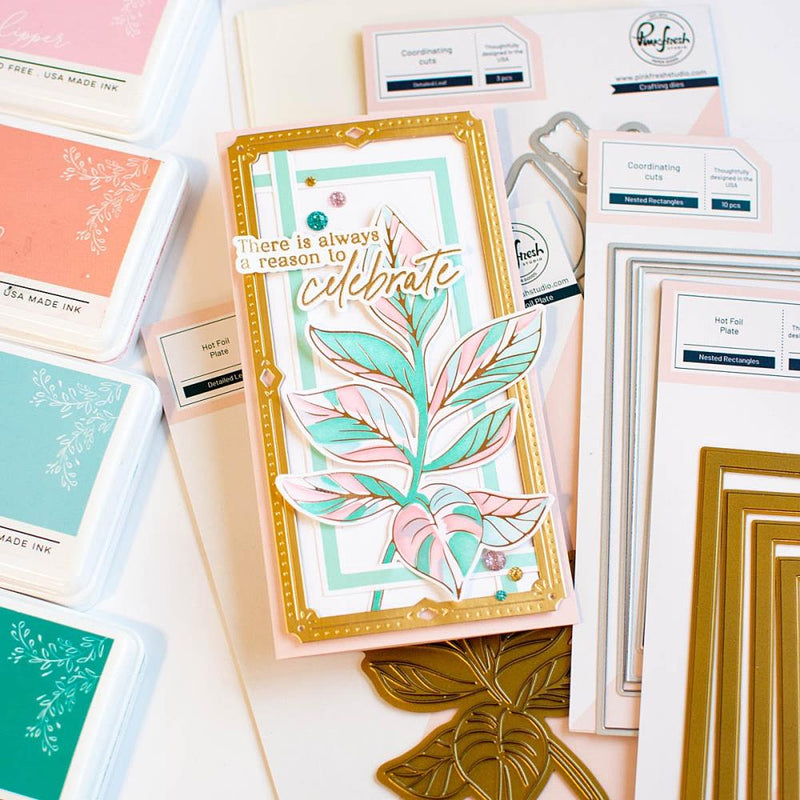 Pinkfresh Studio Hot Foil Plate Detailed Leaf*