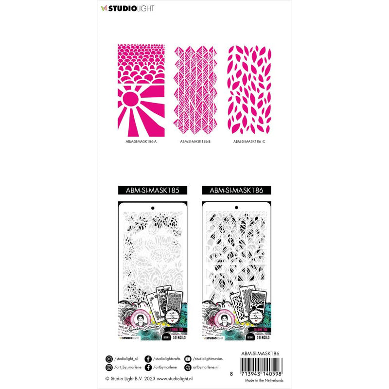 Art By Marlene Calming Trio 4.33"X8.38" Stencil Nr. 186, Calming Trio*