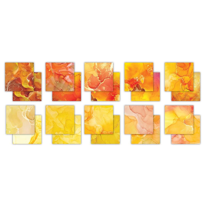 Craft Consortium double-sided paper pad 6"X6" 40-pack - Ink Drops - Sunset (20 designs)