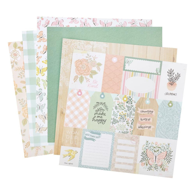 Crate Paper Single-Sided Paper Pad 12"X12" 48-pack  Gingham Gardens*