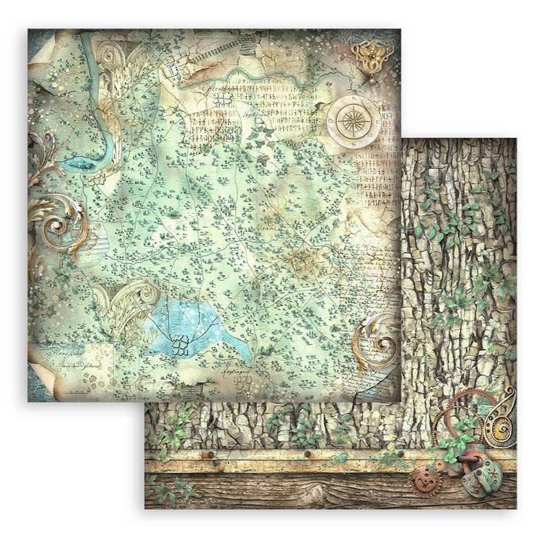 Stamperia Backgrounds Double-Sided Paper Pad 8"X8" 10 pack  Magic Forest, 10 Designs/1 Each