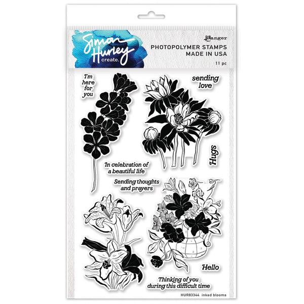 Simon Hurley create. Clear Stamps 6"X9" ( 15.2cm x 22.8cm) Inked Blooms*