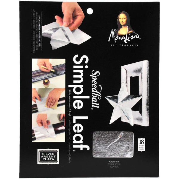 Speedball Mona Lisa Simple Leaf Metal Sheets 5.5in X 5.5in 18 pack - Silver