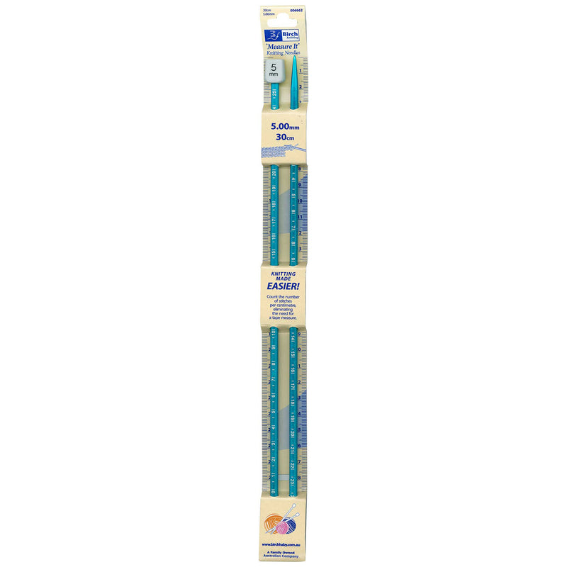 Birch Knitting Needle Measure It 30cm - 5mm*