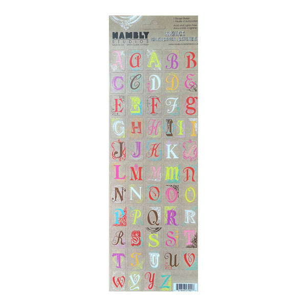 Hambly Studios Kraft Cardstock Stickers - Fancy Alphabet