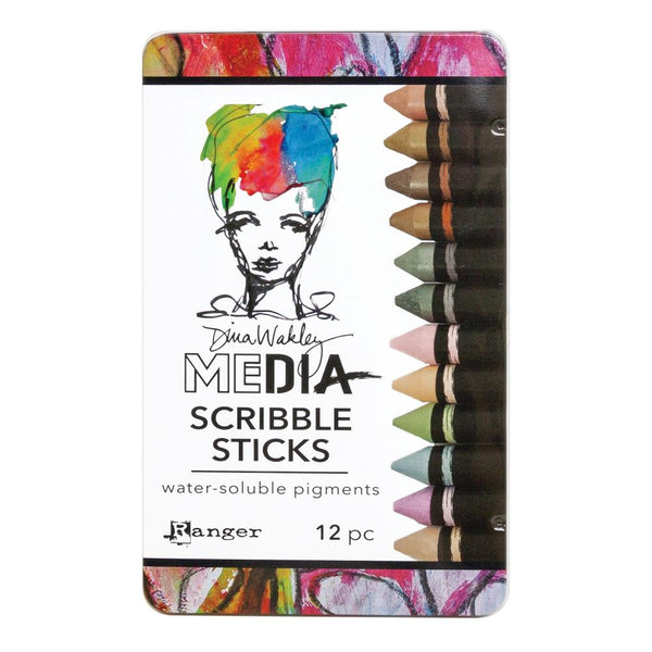 Dina Wakley Media Scribble Sticks 3 - 12 pack