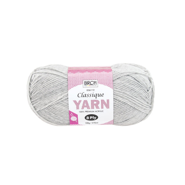 Birch Creative Classique Knitting Yarn - Silver 100g