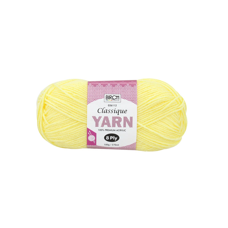 Birch Creative Classique Knitting Yarn - Lemon 100g*