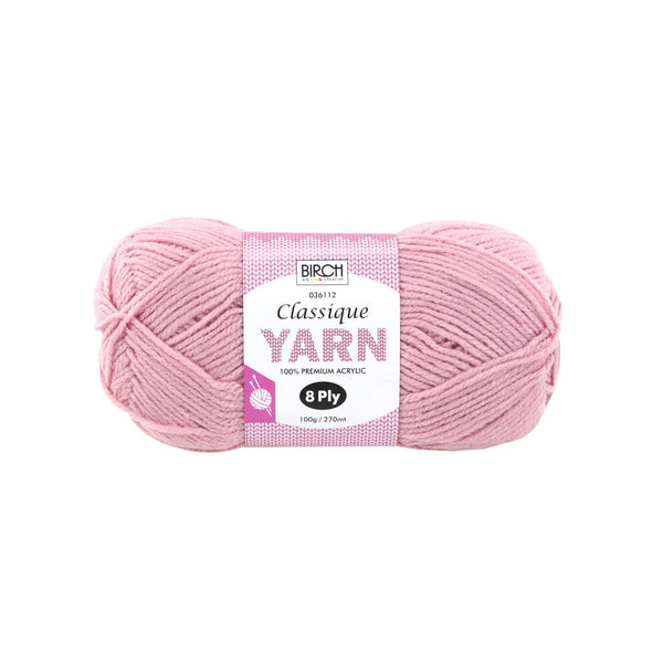 Birch Creative Classique Knitting Yarn - Rose 100g