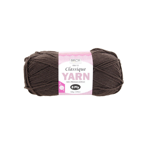 Birch Creative Classique Knitting Yarn - Brown 100g