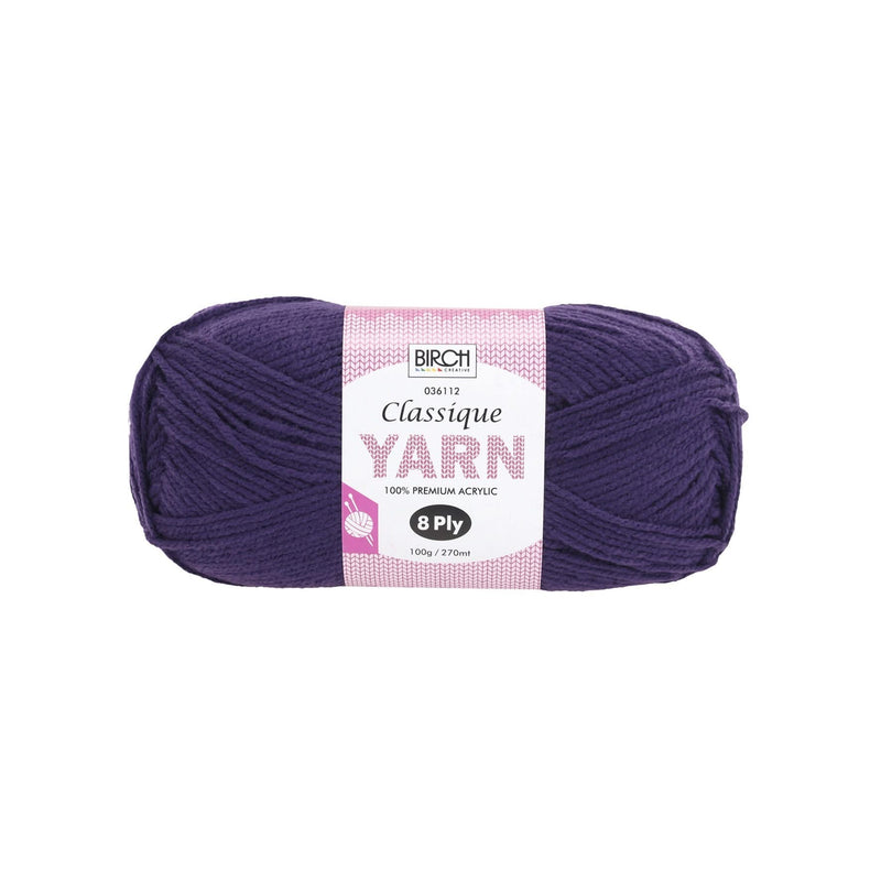 Birch Creative Classique Knitting Yarn - Grape Royale 100g*