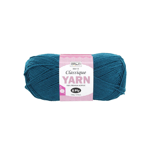 Birch Creative Classique Knitting Yarn - Deep Teal 100g