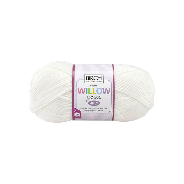 Birch Creative Willow Knitting Yarn - White 100g*