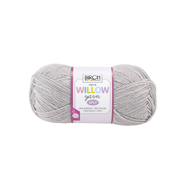 Birch Creative Willow Knitting Yarn - Grey Whisper 100g*