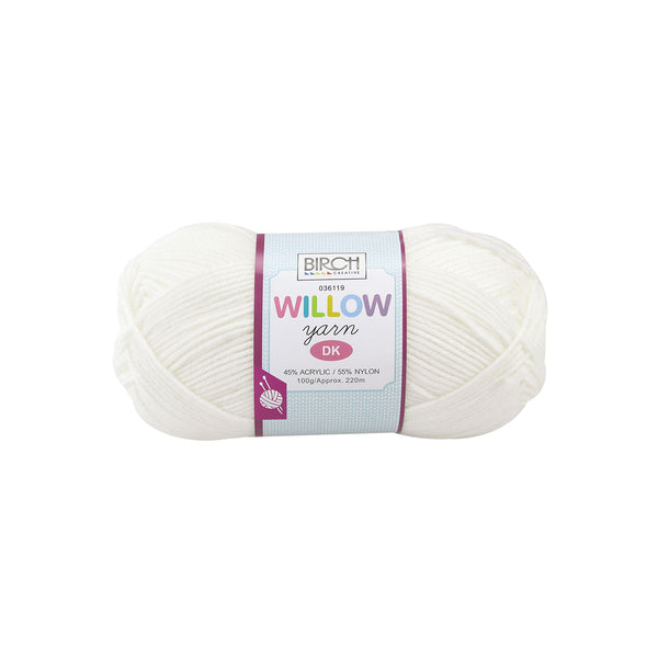 Birch Creative Willow DK Knitting Yarn - White 100g