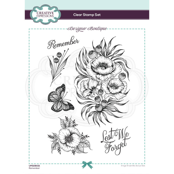 Creative Expressions Designer Boutique Collection Remember A5 Clear Stamp Set*