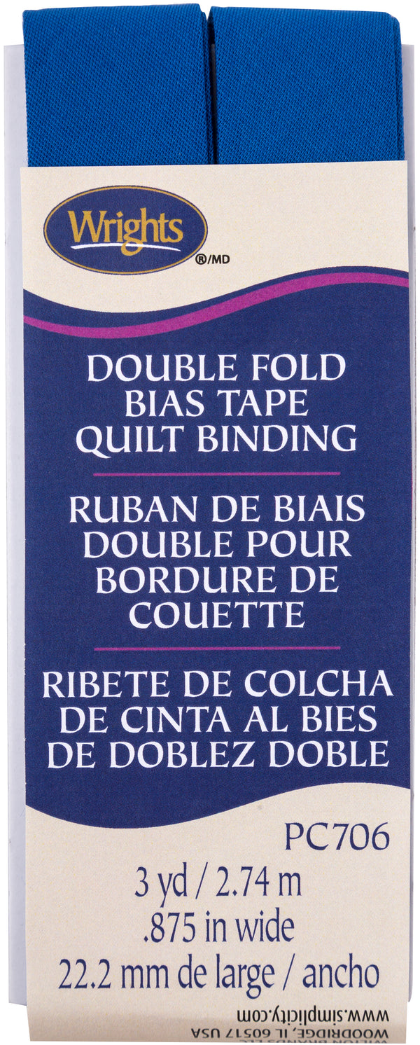 Wrights Double Fold Quilt Binding .875"X3yd - Snorkel Blue*