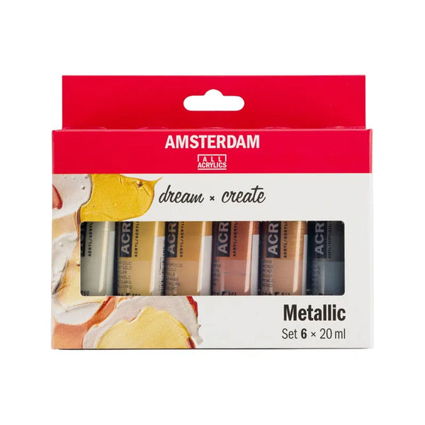 Amsterdam Acrylic Paint Set 6 Pack - Metallic