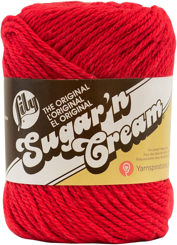 Lily Sugar'n Cream Yarn - Solids - Red 71g
