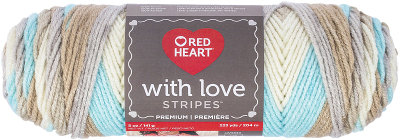 Red Heart With Love Yarn - Sandbar Stripe 141g