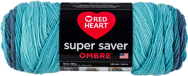 Red Heart Super Saver Ombre Yarn - Blue-Tiful