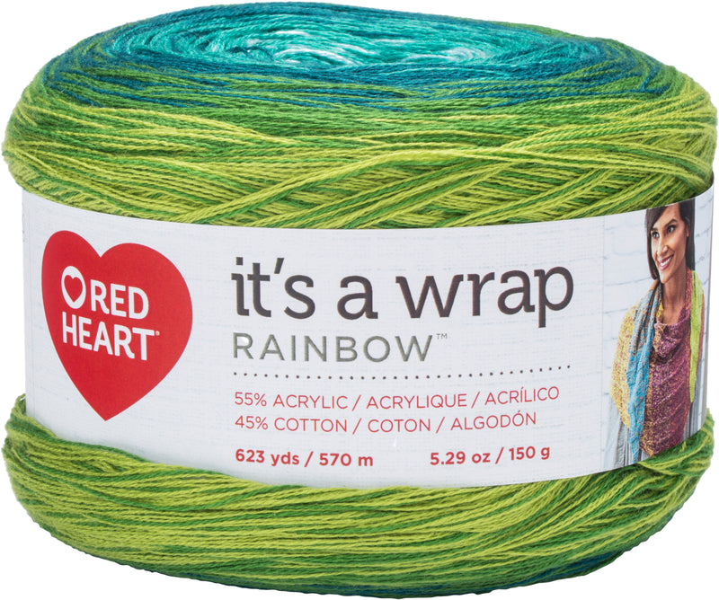 Red Heart It's A Wrap Rainbow Yarn - Seaglass