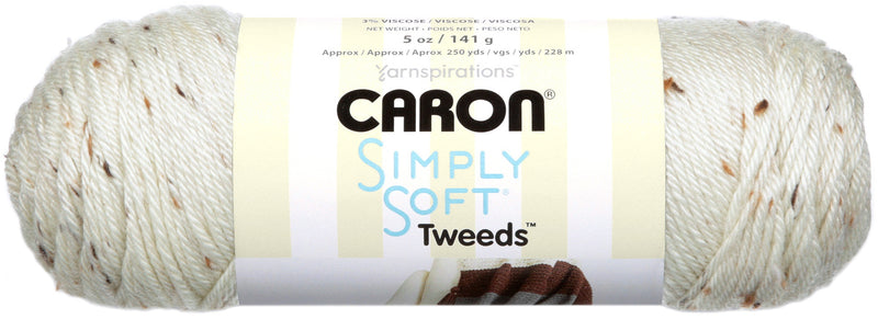 Caron Simply Soft Tweeds Yarn Off White