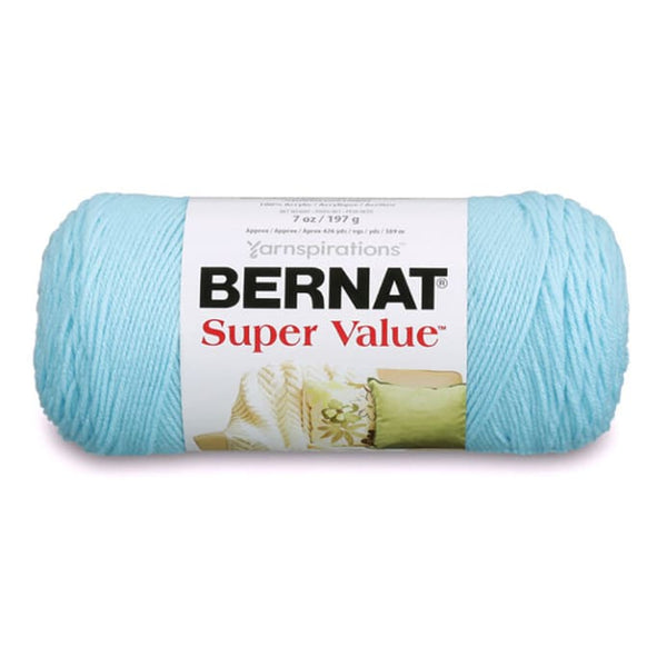 Bernat Super Value Solid Yarn - Cool Blue - 7oz (197g) 426yd*