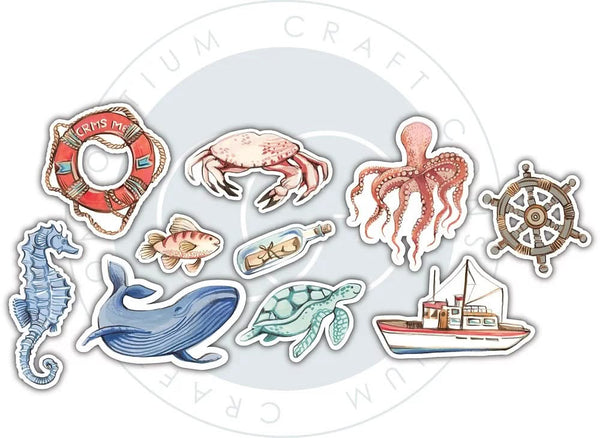 Craft Consortium Laser-Cut Wooden Shapes 10 pack - Ocean Tales