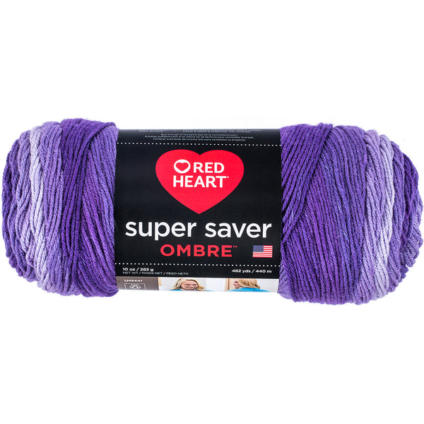 Red Heart Super Saver Ombre Yarn - Violet