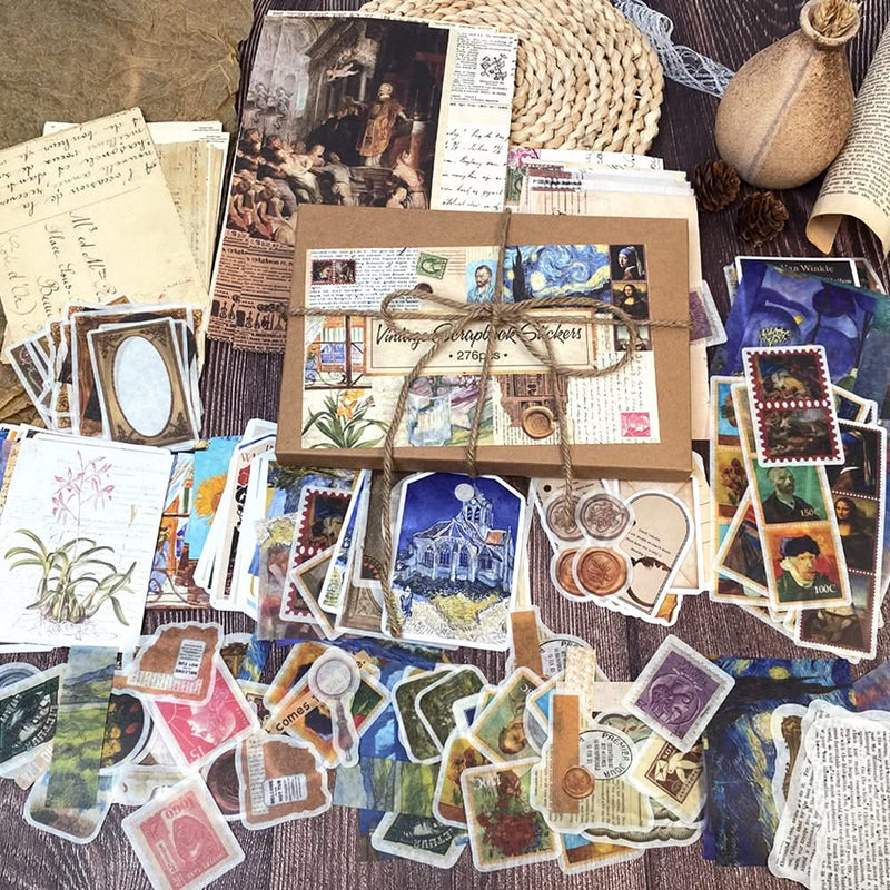 Poppy Crafts Vintage Sticker & Scrap Paper Pack - Painting Art*