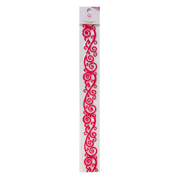 Queen & Co 12" Self-Adhesive Felt Fusion - Classic Scroll - Dark Pink*