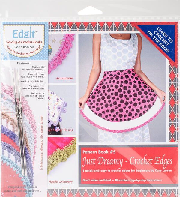 Ammees Babies Edgit Piercing Crochet Hook & Book Set -  Just Dreamy Crochet Edges Pattern Book #5
