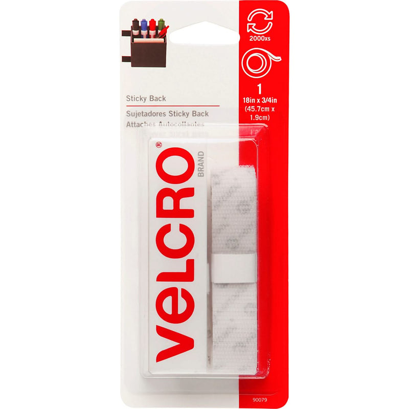 VELCRO® Brand Sticky Back Tape 0.75"x 18" White*