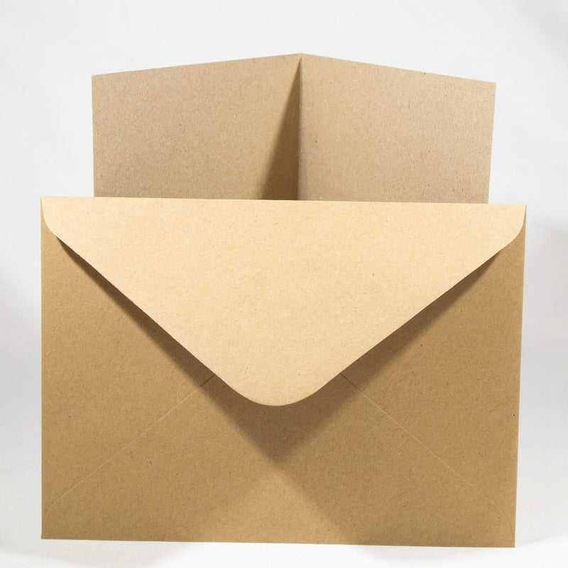 Poppy Crafts A6 Cards and Envelopes - Brown Kraft -  Pack of 10