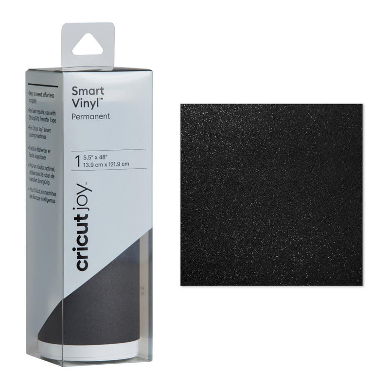 Cricut Joy Smart Vinyl - Permanent - 5.5 x 48, Adhesive Decal Roll -  Black 