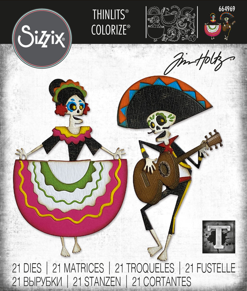 Sizzix Thinlits Dies By Tim Holtz 21/Pkg - Day Of The Dead, Colorize