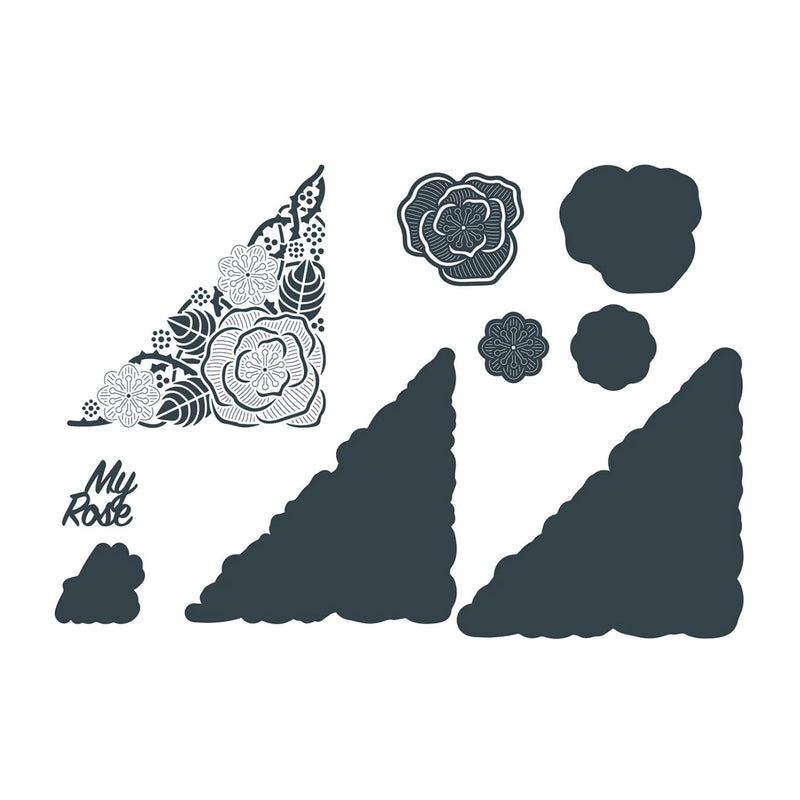 The Paper Boutique Floral Blooms Corner Collection Die Set 9 Pack -  My Rose*