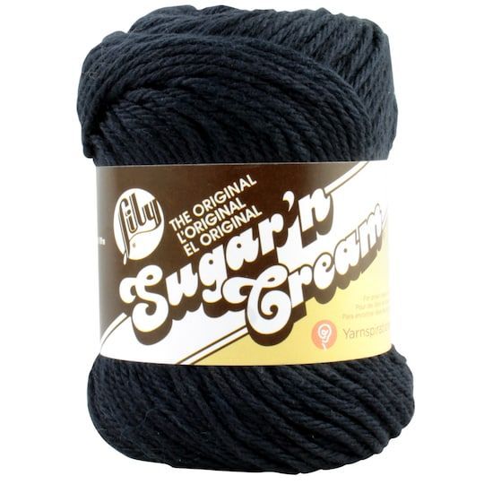 Lily Sugar'n Cream Yarn - Solids - Black 71g