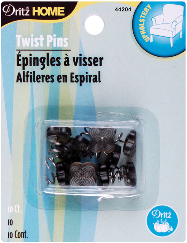 Dritz Home Decorative Head Twist Pins 10 pack - Smoke*