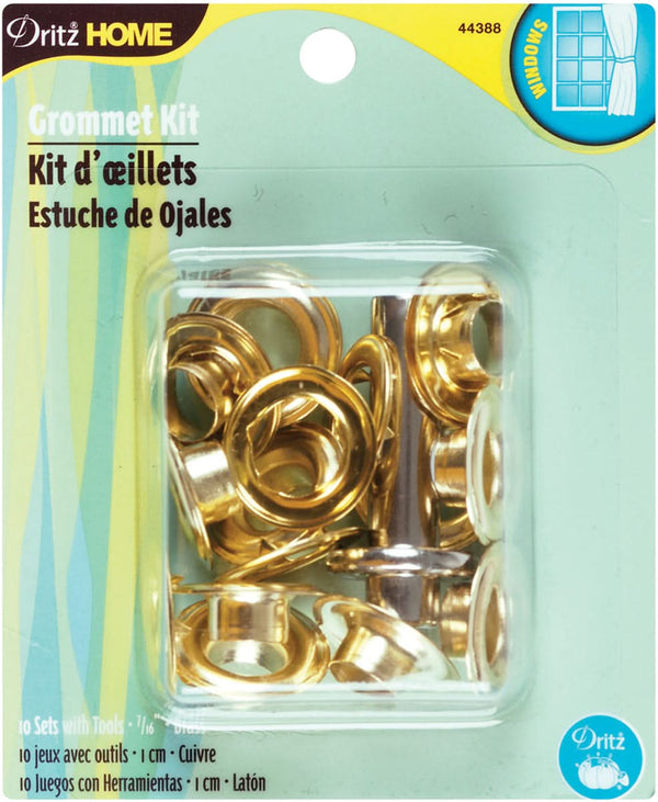 Dritz Home Grommet Kit 7/16" with Stud Setter 10 pack - Brass*