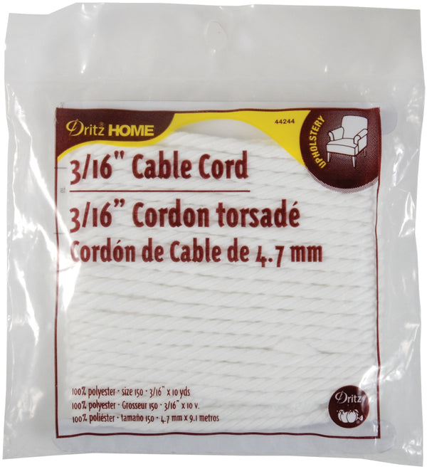 Dritz Home Cable Cord 3/16"x 10yd - White*