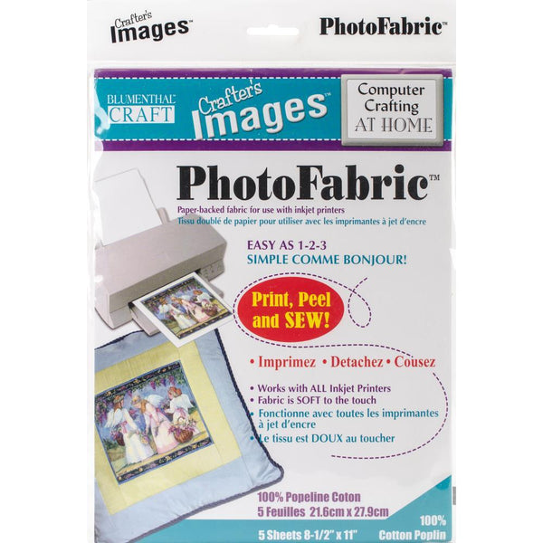 Crafters Images Sew-In Photofabric 8.5 inch X11 inch 5 pack 100% Cotton Poplin