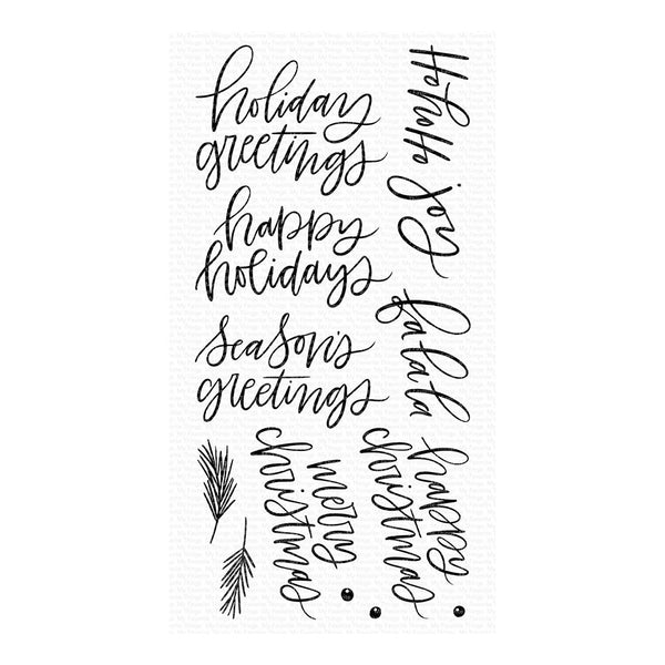 My Favorite Things Vault Clear Stamps 4"X8" - Hand-Lettered Holiday Greetings