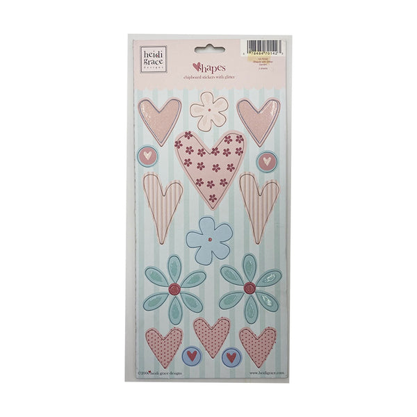 Heidi Grace Large Chipboard Stickers with Glitter - Shapes - Garden