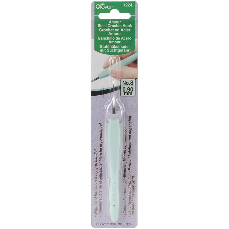 Clover Amour Steel Crochet Hook - Size 8/0.90mm