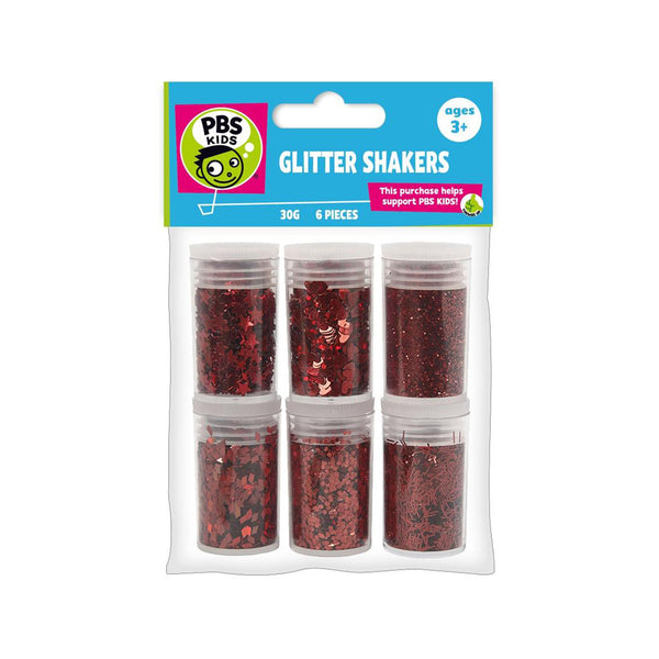 Crafts for Kids - Glitter Shakers 5g 6 pack - Red