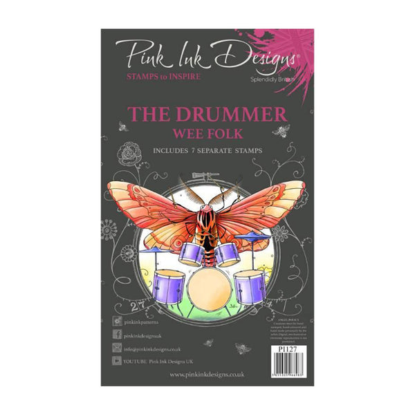 Pink Ink Designs A6 Clear Stamp - The Drummer